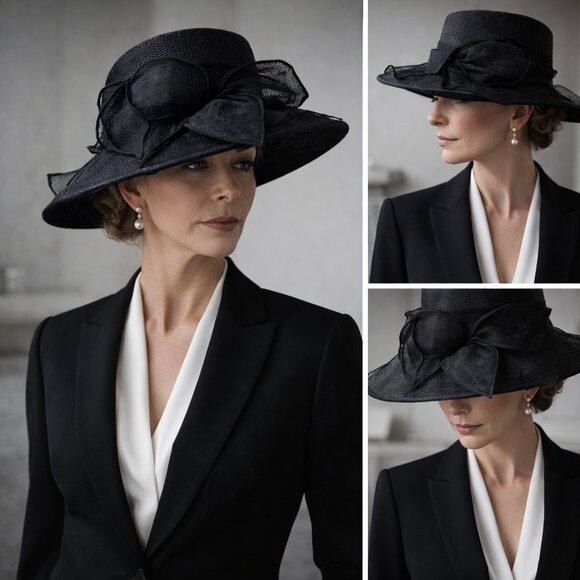 ? BETMAR New York Black Sinamay Statement Hat main image 8